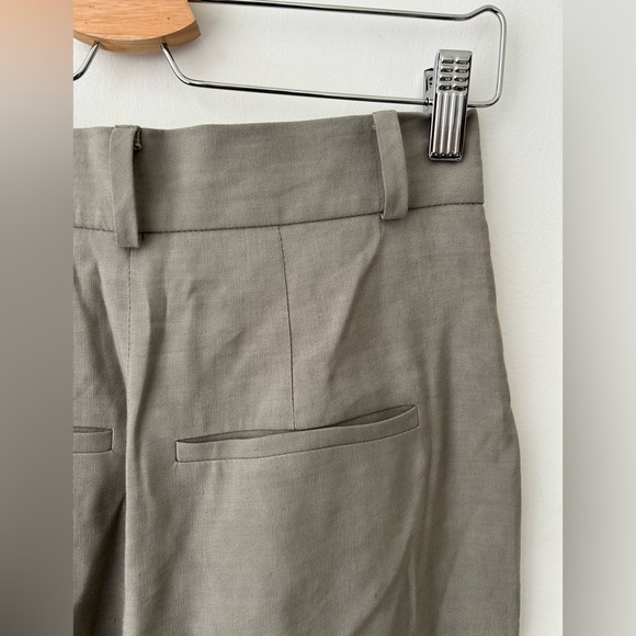 Judith and Charles high waist pleated linen grey trouser pant - Picture 10 of 11